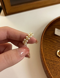 Fashion Pearl Pearl Beaded Woven Opening Ring