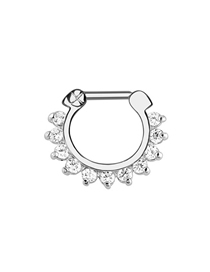Fashion Silver White Zirconia Copper Diamond Geometric Nose Ring