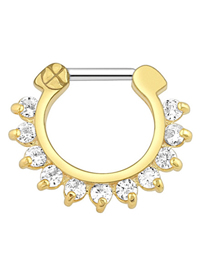Fashion Golden White Zircon Copper Diamond Geometric Nose Ring