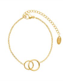 Fashion E139 Gold Bracelet 14+5cm Titanium Steel Geometric Double -circle Chain Bracelet