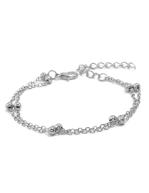 Fashion Silver Alloy Geometric Ball Chain Anklet