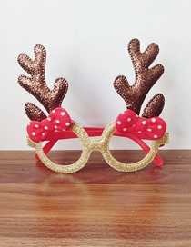 Fashion Non-sequined Brown Antlers Cotton Christmas Elk Glasses