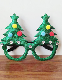 Fashion Furball Christmas Tree Glasses Cotton Christmas Tree Glasses