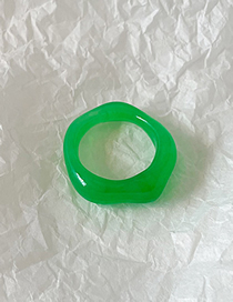 Fashion Dark Green Resin Geometric Ring