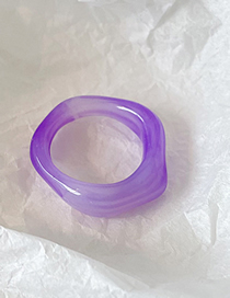 Fashion Transparent Purple Resin Geometric Ring