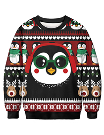 Fashion 6# Christmas Print Long Sleeve Crewneck Pullover Sweatshirt