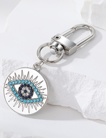Fashion 6# Silver Explosion Eye Metal Diamond Eye Keychain