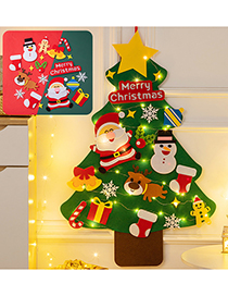 Fashion Section A-diy Christmas Tree + 4m String Lights Christmas Three-dimensional Diy Felt Christmas Tree (with Lights)