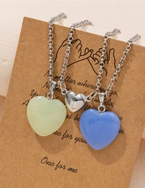 Fashion Color Carey Nightlight Love Magnetic Pendant Necklace Two -piece Set