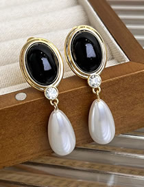 Fashion Gold Alloy Geometric Pearl Drop Earrings