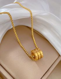 Fashion Gold Titanium Steel Three Ring Small Waist Necklace
