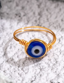 Fashion 9# Pure Copper Geometric Protein Eye Ring