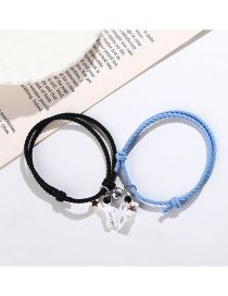 Fashion Astronauts Attract Each Other [black And Blue Pair] Alloy Geometric Astronaut Magnetic String Bracelet