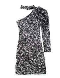Fashion Black Polyester Sequined One Shoulder Dress
