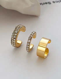 Fashion Gold Metal Zirconia Geometric Ear Cuff Set