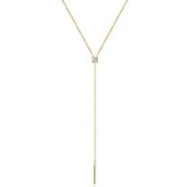 Fashion Gold Metal Diamond Y-shaped Necklace