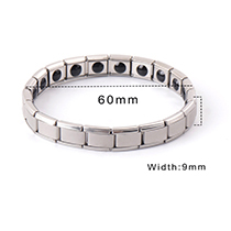 Fashion Silver Stainless Steel Round Detachable Men's Bracelet