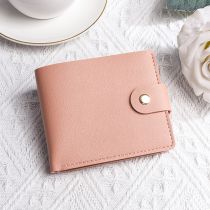 Fashion Pink Pu Multi-card Slot Id Bag With Buckle