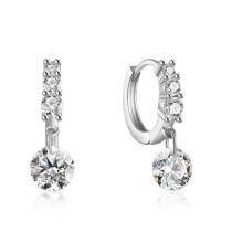 Fashion White Gold Metal Diamond Geometric Earrings