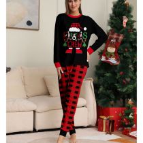Fashion Mother Polyester Printed Round Neck Long Sleeves And Trousers Pajama Set