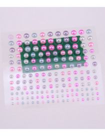 Fashion 3456mm Pearl Mixed Color 2 Geometric Pearl Adhesive Free Nail Art Sticker