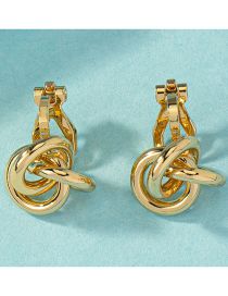 Fashion Gold Alloy Surround Twisted Ear Clips