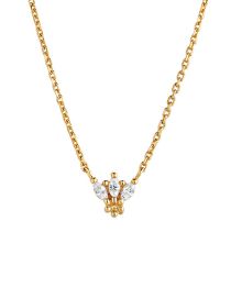 Fashion Gold Metal Diamond Crown Necklace