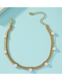 Fashion Pearl Pearl Chain Double Layer Anklet