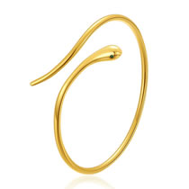 Fashion Gold Metal Diamond Snake Cuff Bracelet