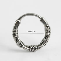 Fashion Just Color Single Titanium Steel Twisted Rope Men's Earrings (single)