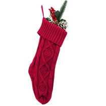 Fashion Claret / Only Acrylic Knitted Wool Christmas Stocking Pendant