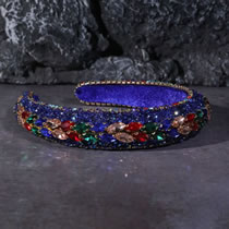Fashion Royal Blue Geometric Diamond Headband