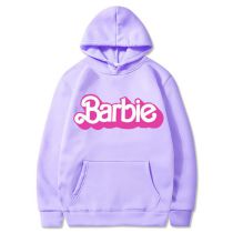 Fashion Lavender 312. Polyester Letter Print Hoodie