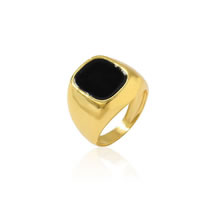 Fashion 9# Alloy Shiny Oil Drip Square Men's Ring