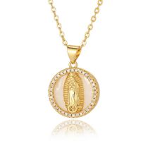 Fashion 5# Brass Zirconia Virgin Mary Necklace