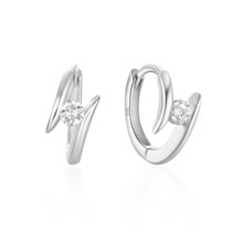 Fashion Platinum Silver Diamond Geometric Earrings