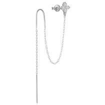 Fashion Single White Gold Metal Diamond Chain Tassel Earrings (single)