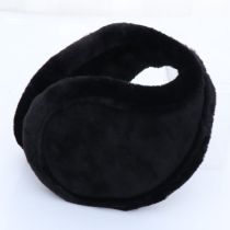 Fashion Black Plush Solid Color Earmuffs
