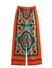Fashion Printing Polyester Printed Wide-leg Trousers