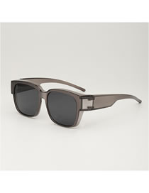 Fashion Gray Gray Flakes Pc Square Large Frame Sunglasses
