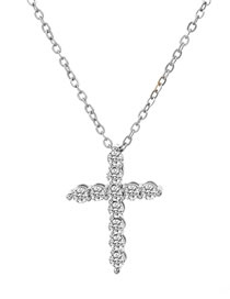 Fashion 1# Copper And Diamond Cross Necklace