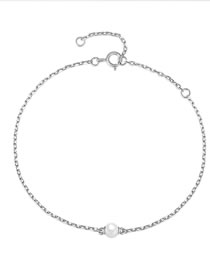 Fashion Platinum Copper Geometric Pearl Chain Bracelet