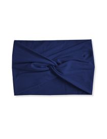 Fashion Navy Blue Fabric Elastic Crossover Headband