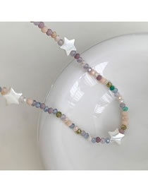 Fashion Solid Color Colorful Beaded Star Necklace