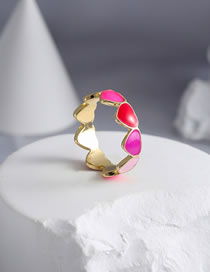 Fashion Multicolor Alloy Drip Heart Ring