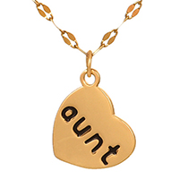 Fashion Golden 3 Titanium Steel Oil Dripping Love Letter Pendant Necklace