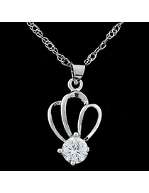 Beige silver color diamond decorated crown shape pendant design alloy Chains