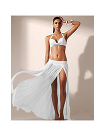 Sexy White Pure Color Simple Design Sarong Skirt(Without Bikini)