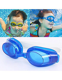 Fashion Blue Color Matching Decorated Simple Swimming Goggles