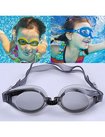 Fashion Black Pure Color Decorated Simple Children Swimming Goggles (earplug)